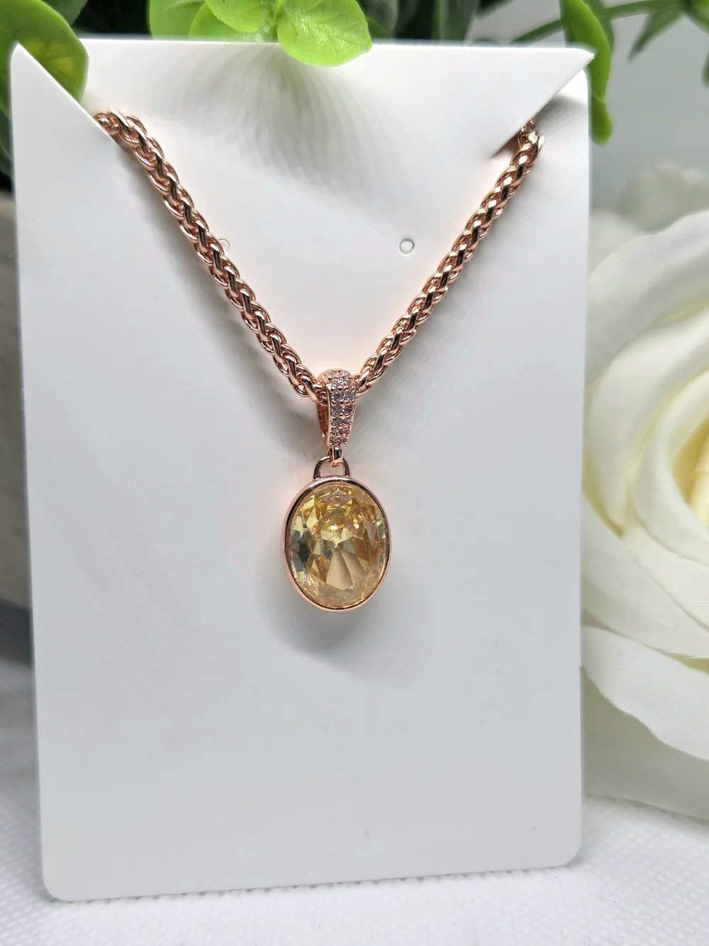 BP Rose Gold Necklace with Golden Citrine Pendant